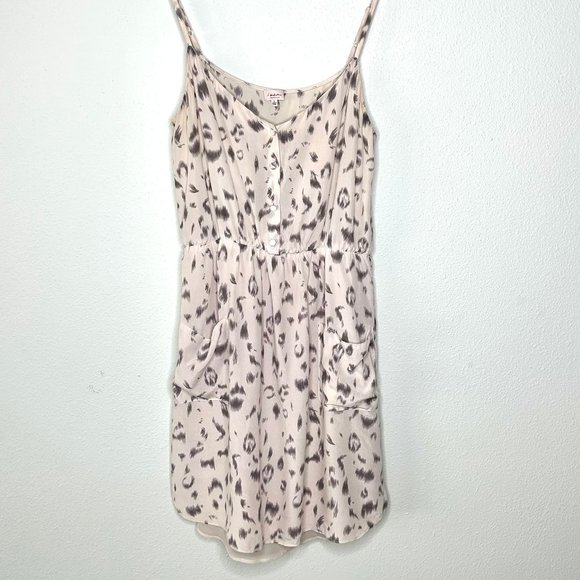Aritzia Babaton Cream Silk Snow Leopard Dress Size S - Picture 1 of 9